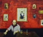 Benedikt Richert<br><p class='title'>Rote Bar</p>, 2011<br>Öl auf Nessel<br> 70 x 80  cm