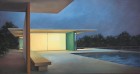 Tobias Stutz<br><p class='title'>Pavillon bei Nacht</p>, 2016<br>Öl auf Leinwand<br> 80 x 155  cm