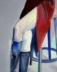 Agnes Lörincz<br><p class='title'>Rotes Kleid</p>, 2014<br>Acryl auf Leinwand<br> 100 x 80  cm