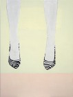 Agnes Lörincz<br><p class='title'>Zebra Schuhe</p>, 2015<br>Acryl, Stoff auf Leinwand<br> 120 x 90  cm